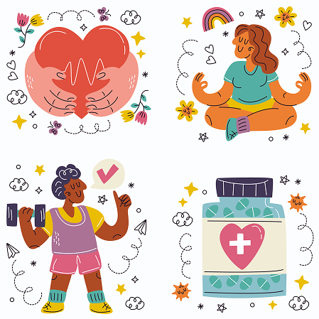 Stylized illustrations for visual identity