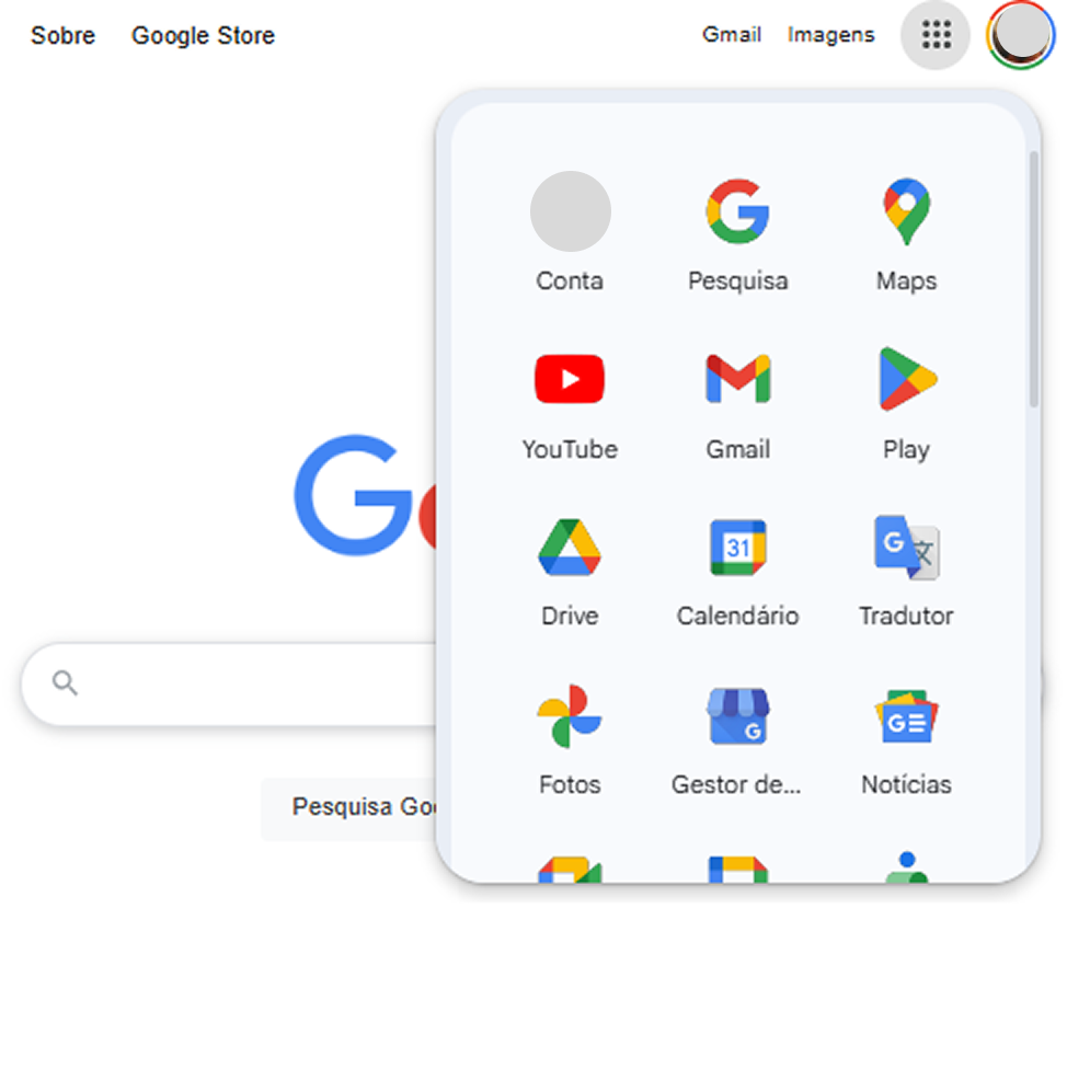 Google - Dropdown menu
