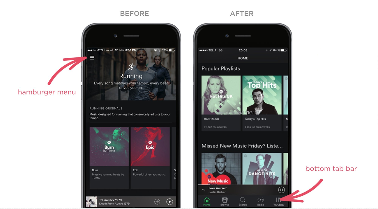 Spotify - Mobile Navigation